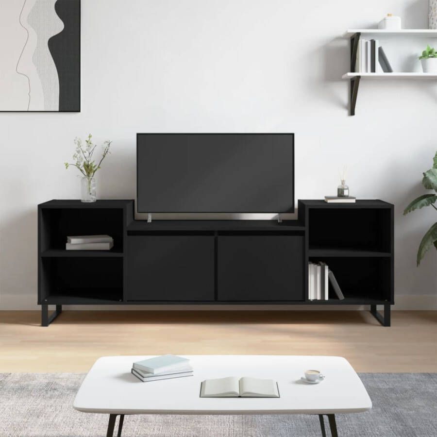 VidaXL -Tv-meubel-160x35x55-cm-bewerkt-hout-zwart - Foto 4