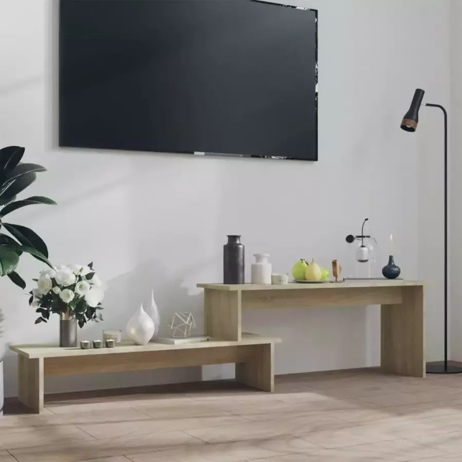 VidaXL -Tv-meubel-180x30x43-cm-bewerkt-hout-sonoma-eikenkleurig - Foto 2