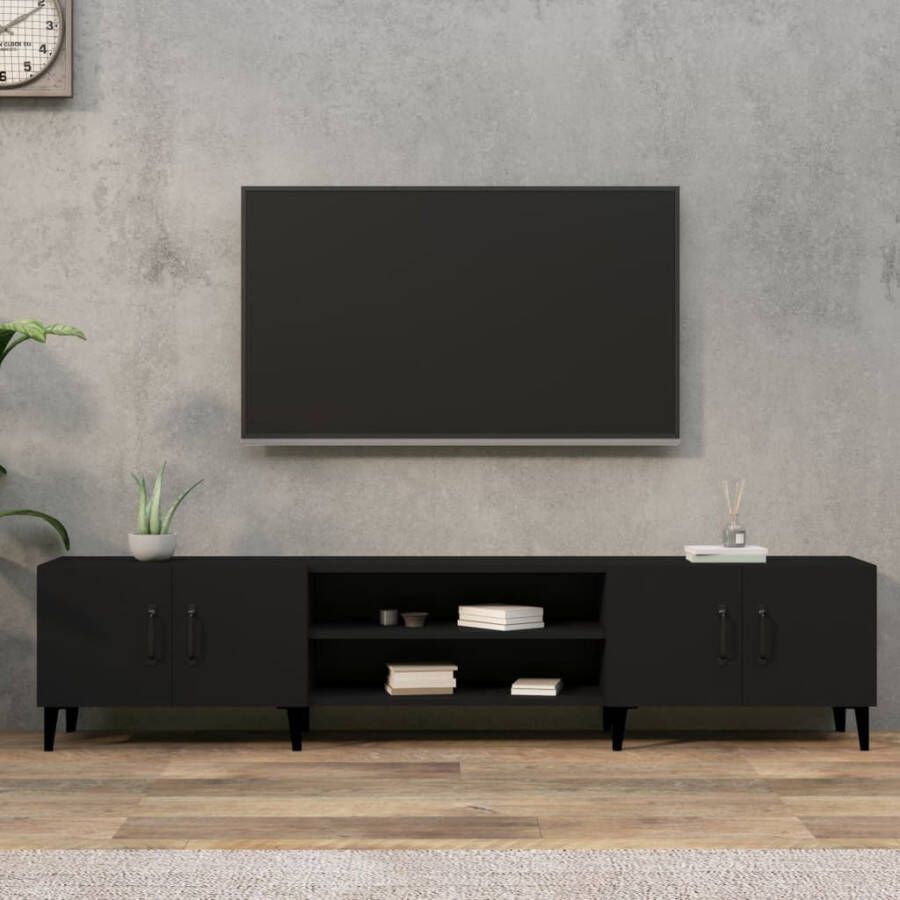 VidaXL -Tv-meubel-180x31 5x40-cm-bewerkt-hout-zwart