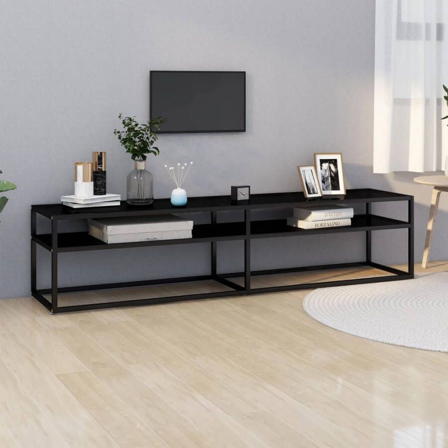 VidaXL -Tv-meubel-180x40x40 5-cm-gehard-glas-zwart