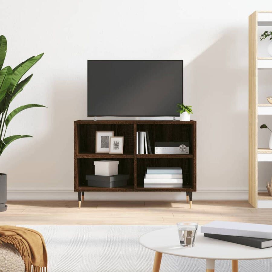 VidaXL -Tv-meubel-69 5x30x50-cm-bewerkt-hout-bruineikenkleurig - Foto 8