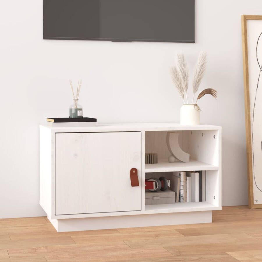 VidaXL -Tv-meubel-70x34x40-cm-massief-grenenhout-wit - Foto 3