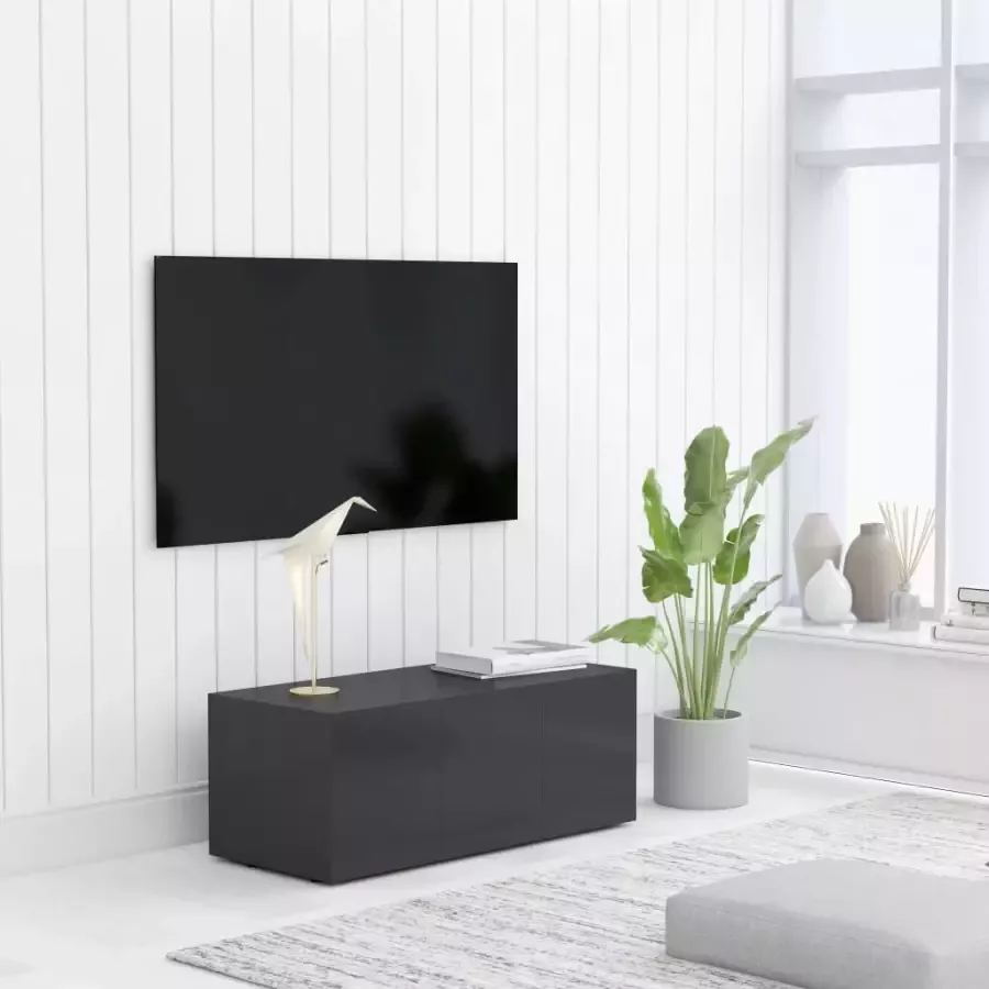 VIDAXL Tv-meubel 80x34x30 cm bewerkt hout grijs