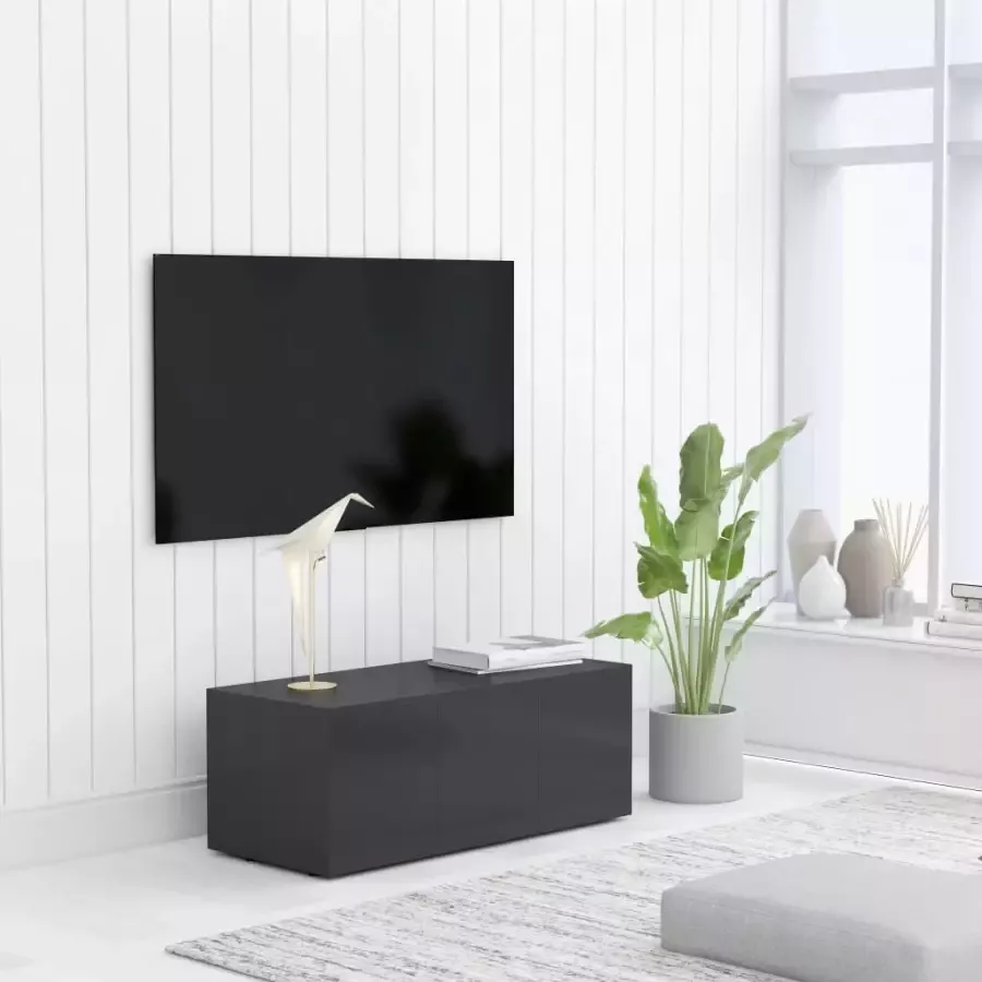 VidaXL Tv-meubel 80x34x30 cm bewerkt hout grijs - Foto 1