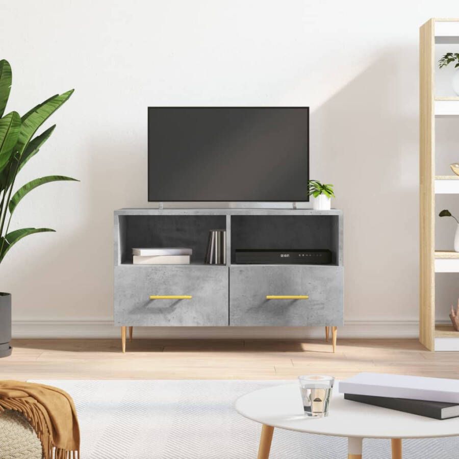 Prolenta Premium INFIORI Tv-meubel 80x36x50 cm bewerkt hout betongrijs - Foto 7