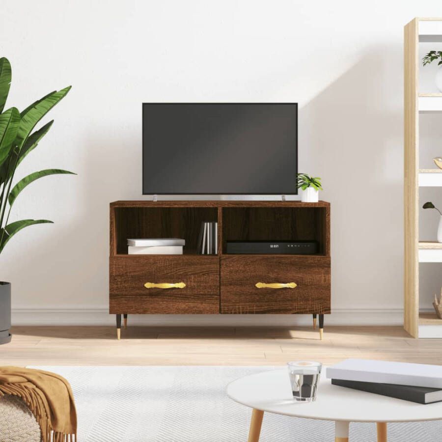Prolenta Premium INFIORI Tv-meubel 80x36x50 cm bewerkt hout bruineikenkleurig - Foto 5