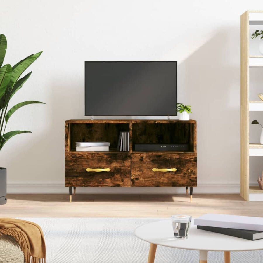Prolenta Premium INFIORI Tv-meubel 80x36x50 cm bewerkt hout gerookt eikenkleurig - Foto 8