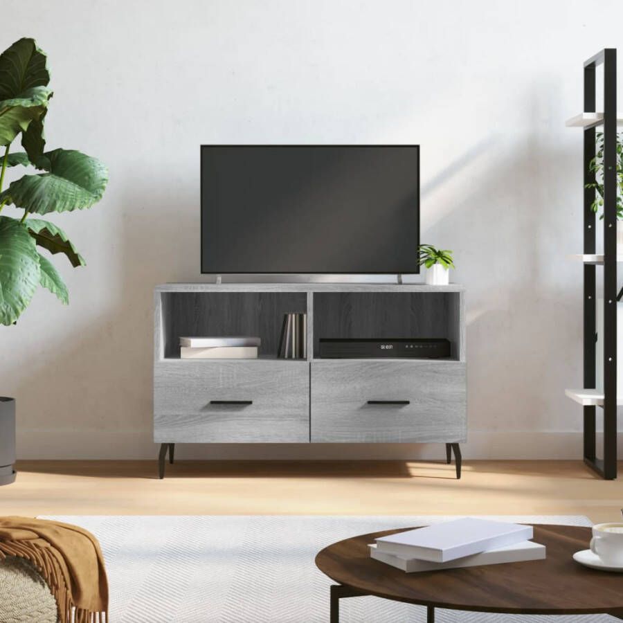 Prolenta Premium INFIORI Tv-meubel 80x36x50 cm bewerkt hout grijs sonoma eikenkleurig - Foto 4