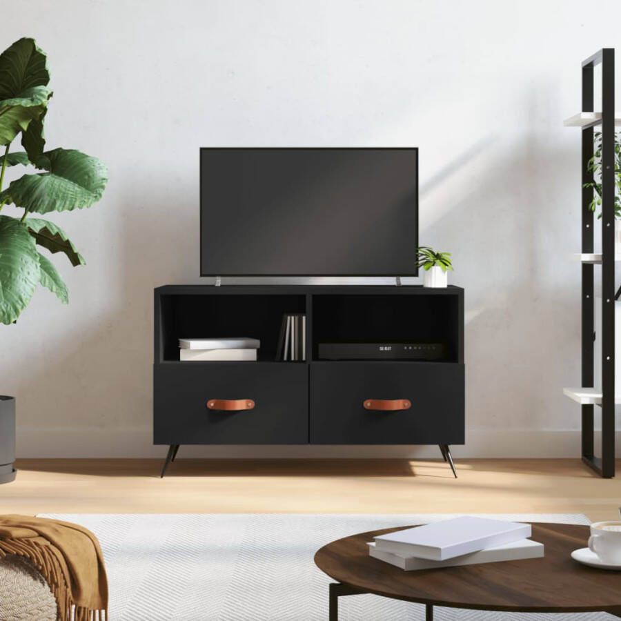 VidaXL -Tv-meubel-80x36x50-cm-bewerkt-hout-zwart - Foto 5