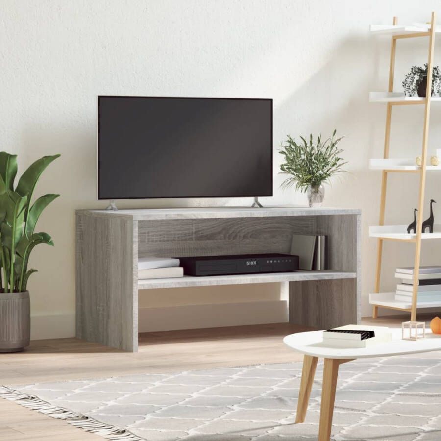 VidaXL -Tv-meubel-80x40x40-cm-bewerkt-hout-grijs-sonoma-eikenkleurig - Foto 2