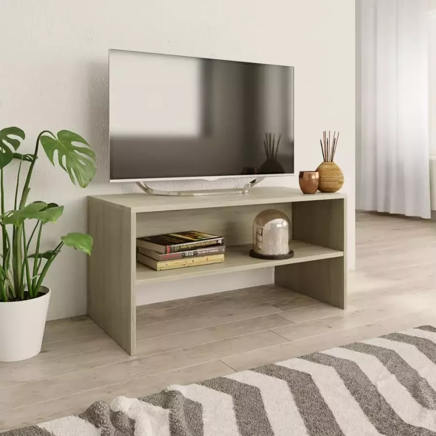 VidaXL -Tv-meubel-80x40x40-cm-bewerkt-hout-sonoma-eikenkleurig - Foto 2