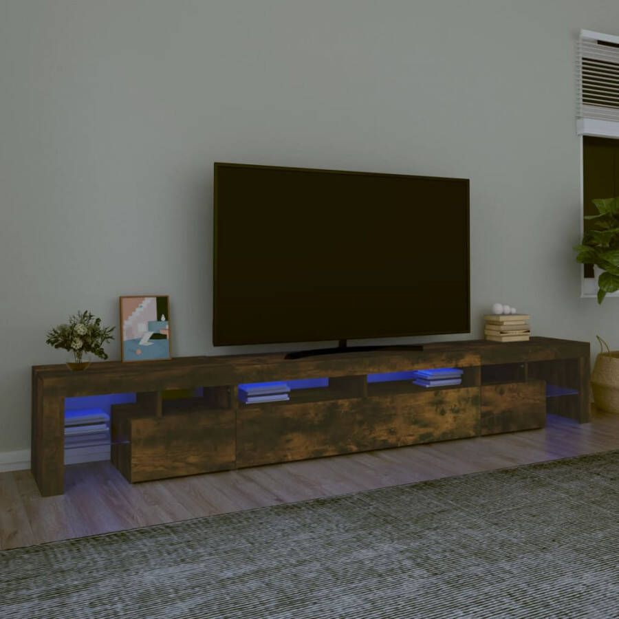 VIDAXL Tv-meubel LED-verlichting 260x36 5x40 cm gerookt eikenkleurig