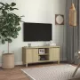 VidaXL Tv-meubel met houten poten 103 5x35x50 cm sonoma eikenkleurig - Thumbnail 3