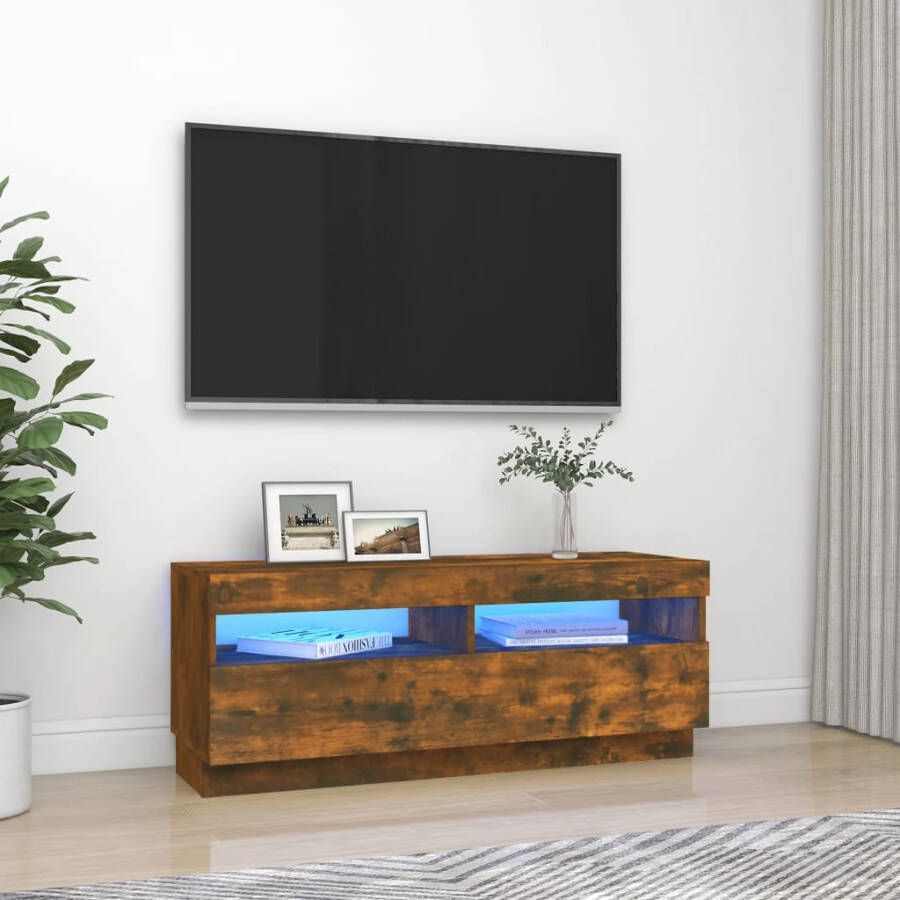 VidaXL -Tv-meubel-met-LED-verlichting-100x35x40-cm-gerookt-eikenkleurig