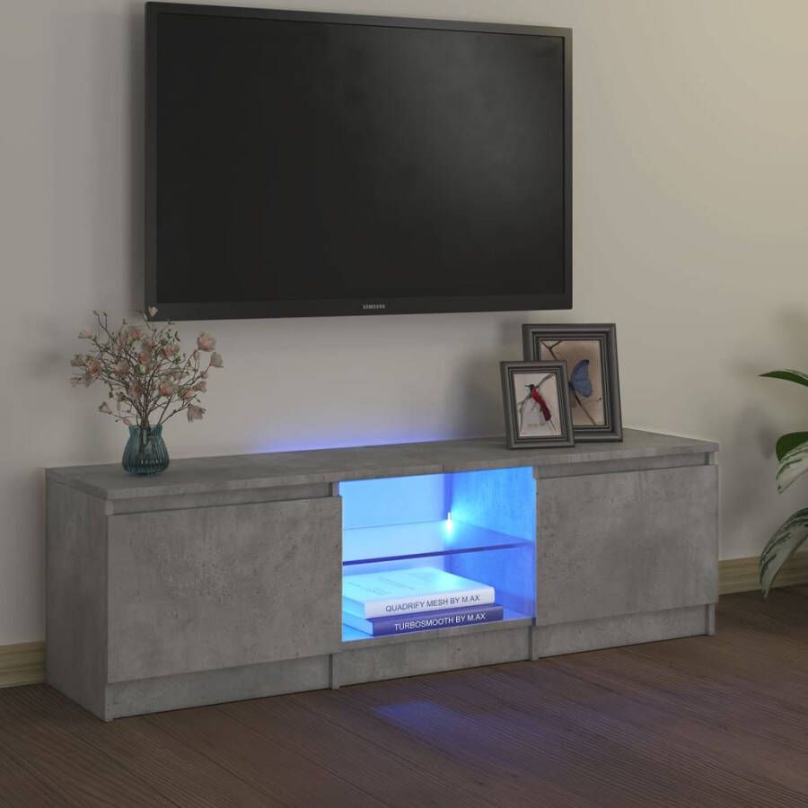 VidaXL -Tv-meubel-met-LED-verlichting-120x30x35 5-cm-betongrijs - Foto 4