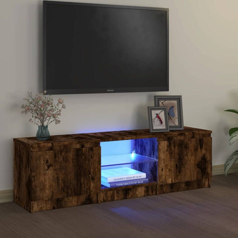 VidaXL -Tv-meubel-met-LED-verlichting-120x30x35 5-cm-gerookt-eikenkleur - Foto 2