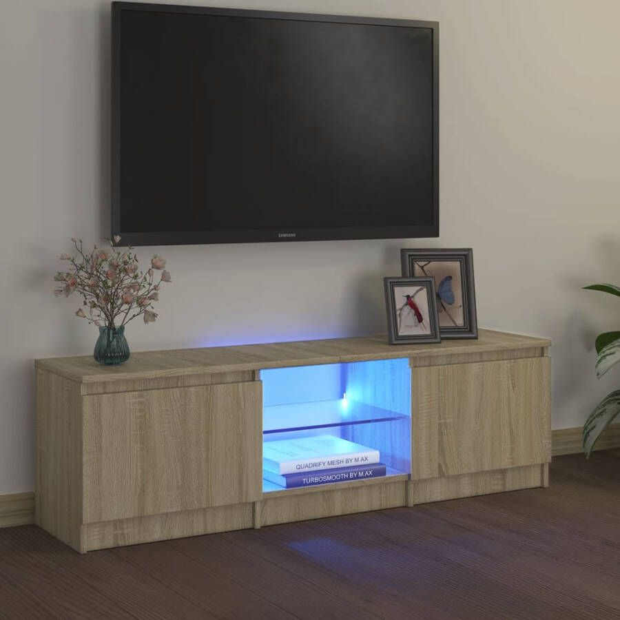 VidaXL -Tv-meubel-met-LED-verlichting-120x30x35 5-cm-sonoma-eikenkleur - Foto 3