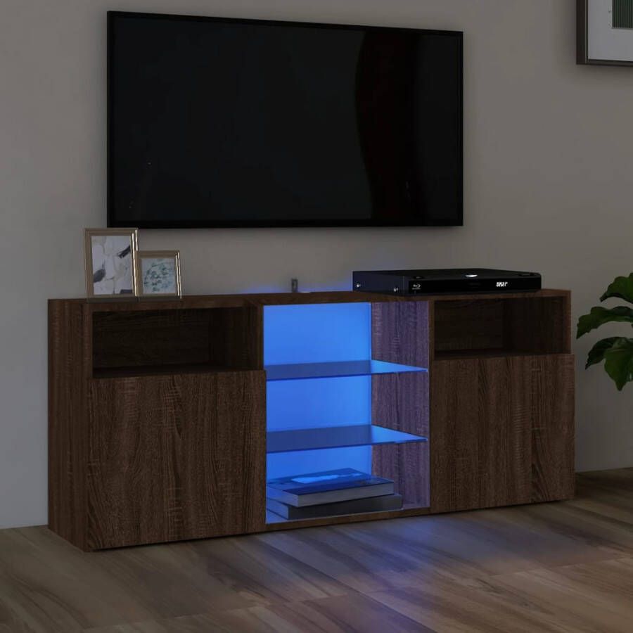 VidaXL -Tv-meubel-met-LED-verlichting-120x30x50-cm-bruineikenkleurig