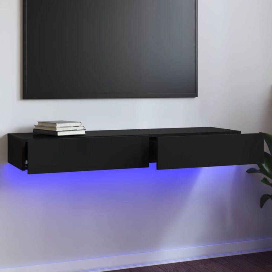 VidaXL -Tv-meubel-met-LED-verlichting-120x35x15 5-cm-hoogglans-zwart - Foto 1
