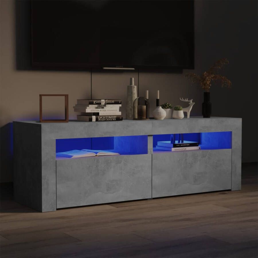 VidaXL -Tv-meubel-met-LED-verlichting-120x35x40-cm-betongrijs - Foto 3