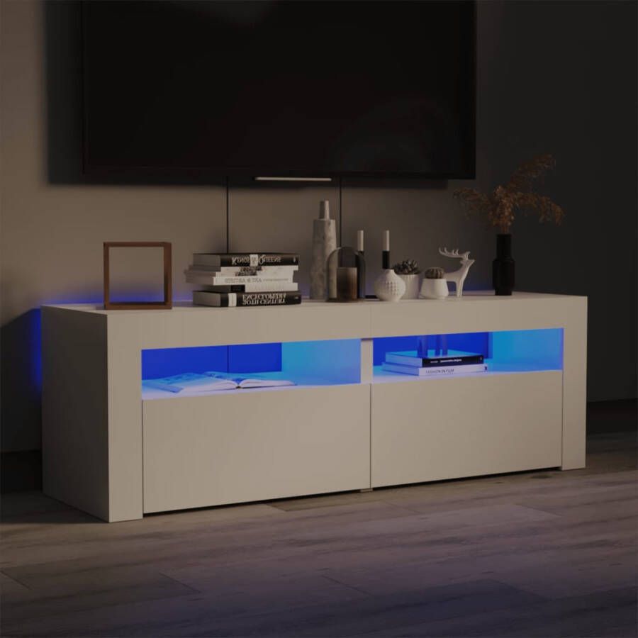 VidaXL -Tv-meubel-met-LED-verlichting-120x35x40-cm-hoogglans-wit - Foto 4