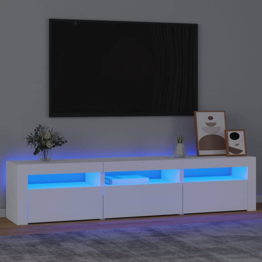 VidaXL -Tv-meubel-met-LED-verlichting-180x35x40-cm-wit - Foto 2