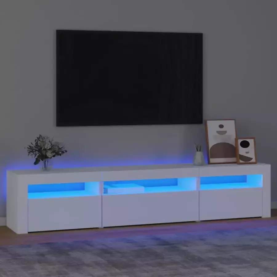 VidaXL -Tv-meubel-met-LED-verlichting-195x35x40-cm-wit