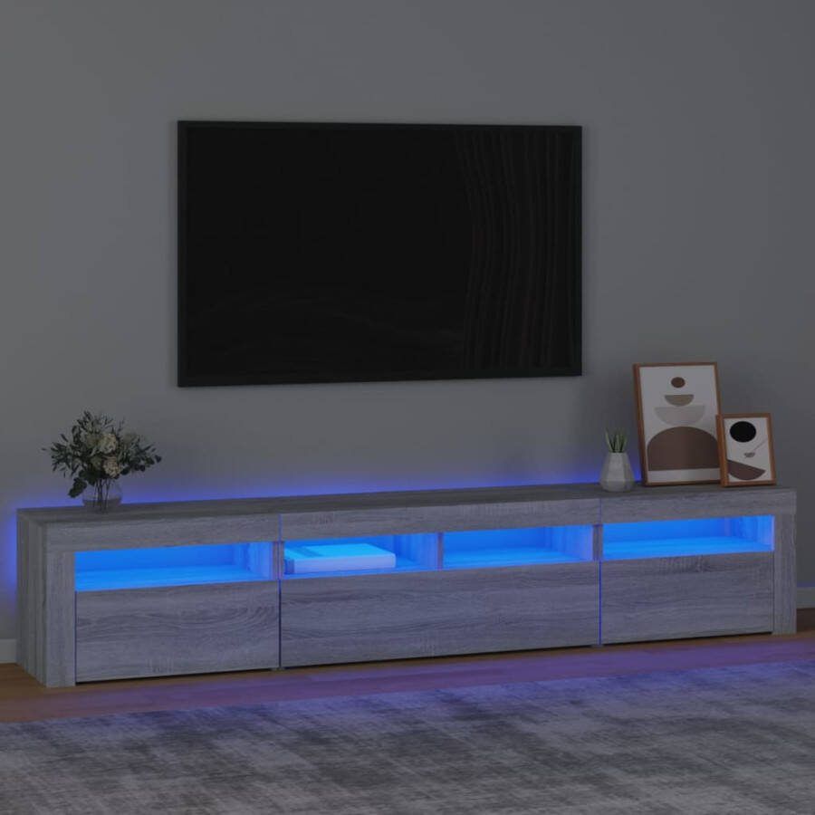 VidaXL -Tv-meubel-met-LED-verlichting-210x35x40-cm-grijs-sonoma-eiken