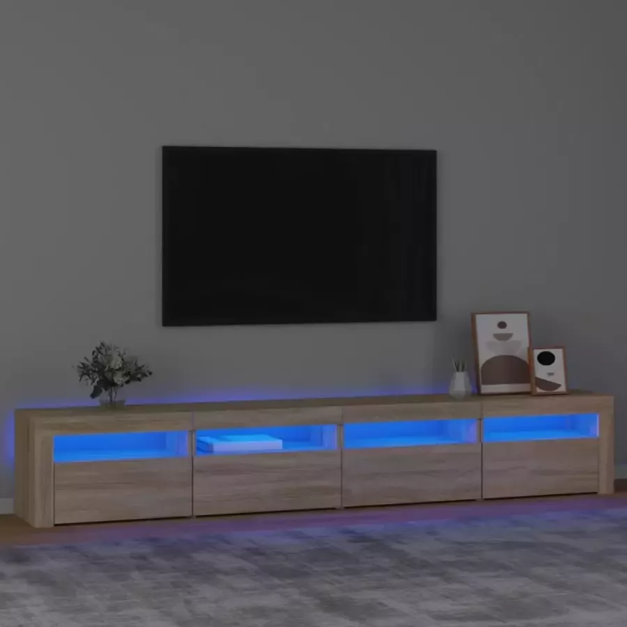 VidaXL -Tv-meubel-met-LED-verlichting-240x35x40-cm-sonoma-eikenkleurig - Foto 3