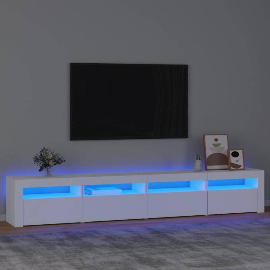 VidaXL -Tv-meubel-met-LED-verlichting-240x35x40-cm-wit - Foto 2