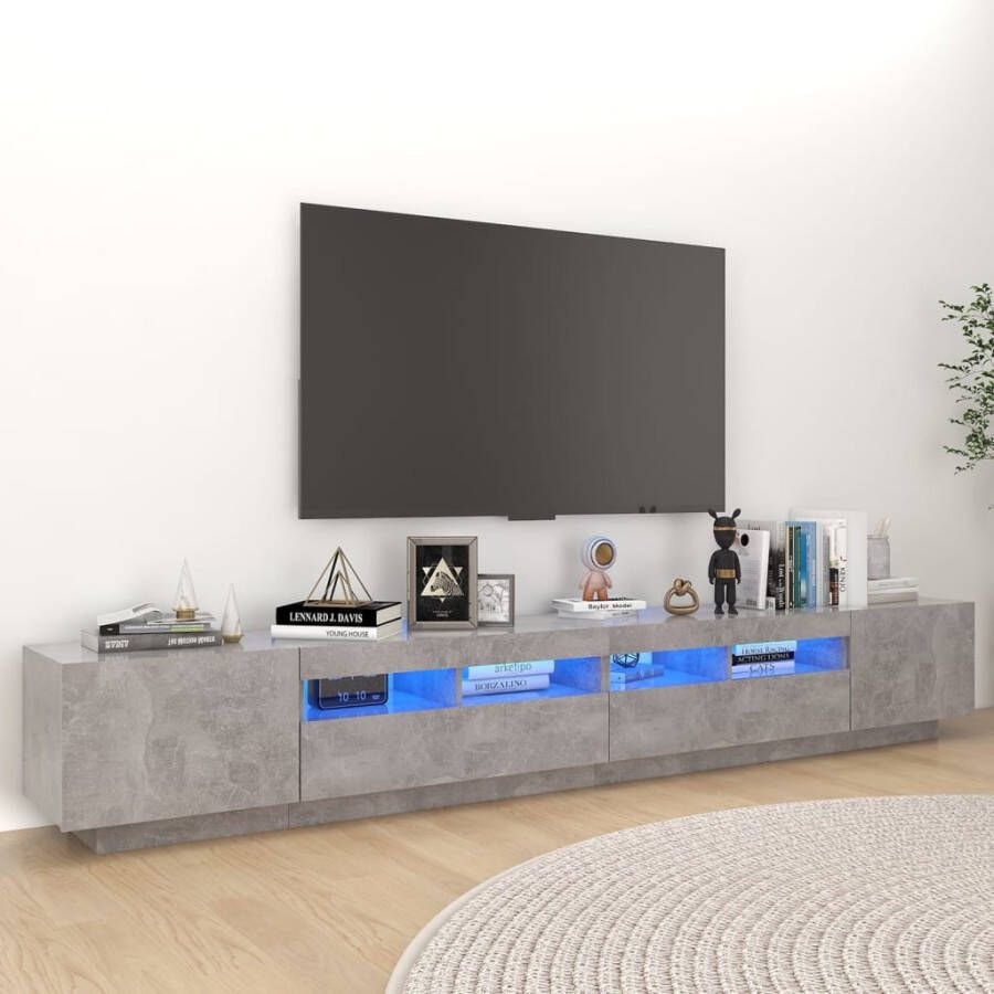 VidaXL -Tv-meubel-met-LED-verlichting-260x35x40-cm-betongrijs - Foto 1
