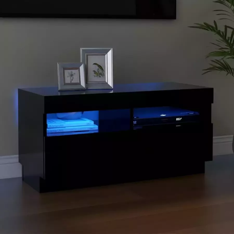VIDAXL Tv-meubel met LED-verlichting 80x35x40 cm zwart