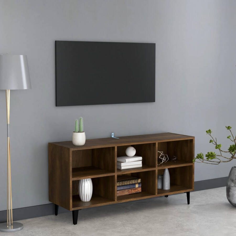 VidaXL -Tv-meubel-met-metalen-poten-103 5x30x50-cm-bruineikenkleurig - Foto 2