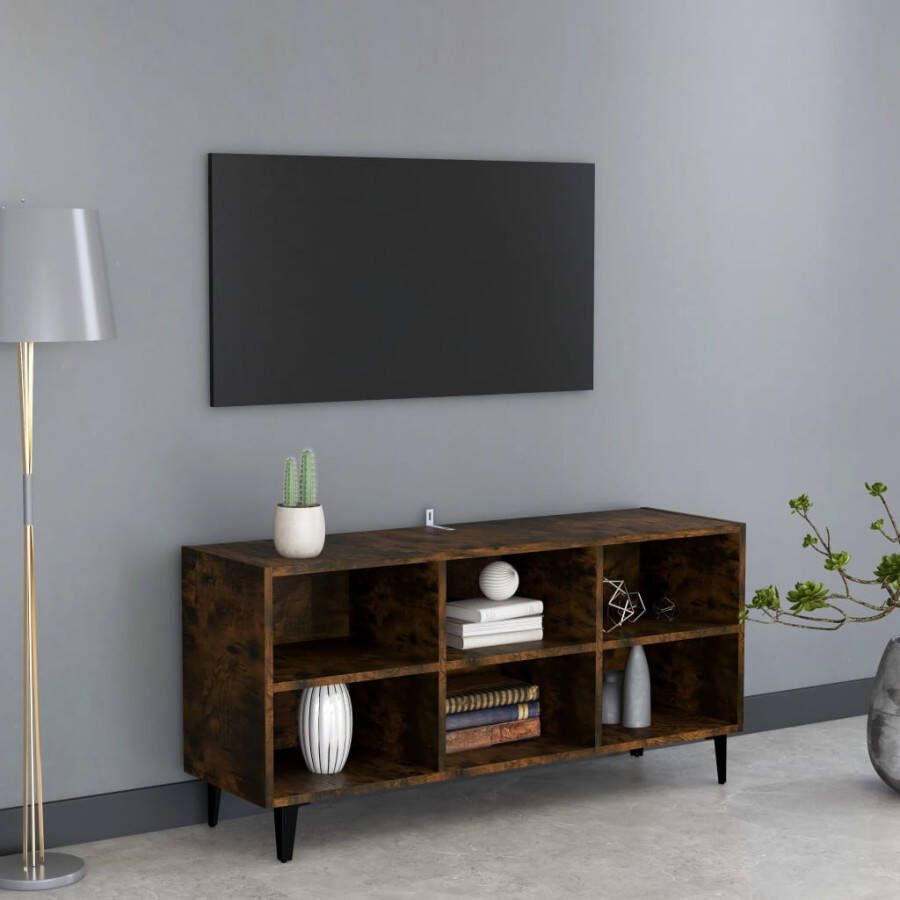 VidaXL -Tv-meubel-met-metalen-poten-103 5x30x50-cm-gerookt-eikenkleurig - Foto 2