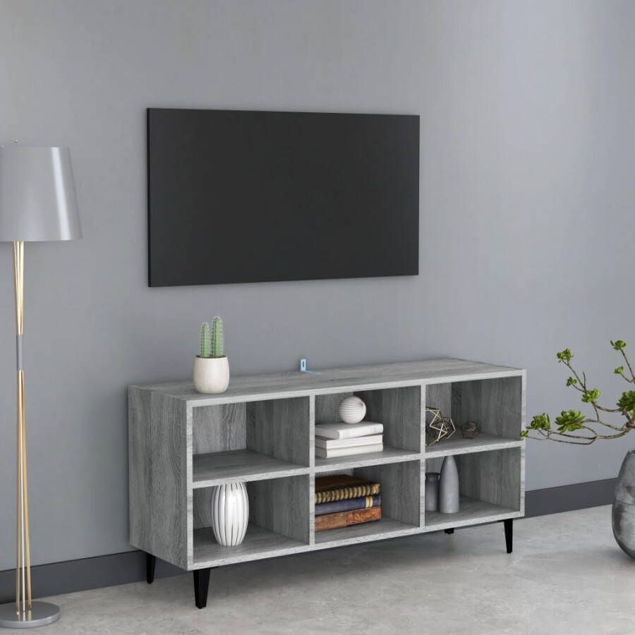 VidaXL -Tv-meubel-met-metalen-poten-103 5x30x50-cm-grijs-sonoma-eiken