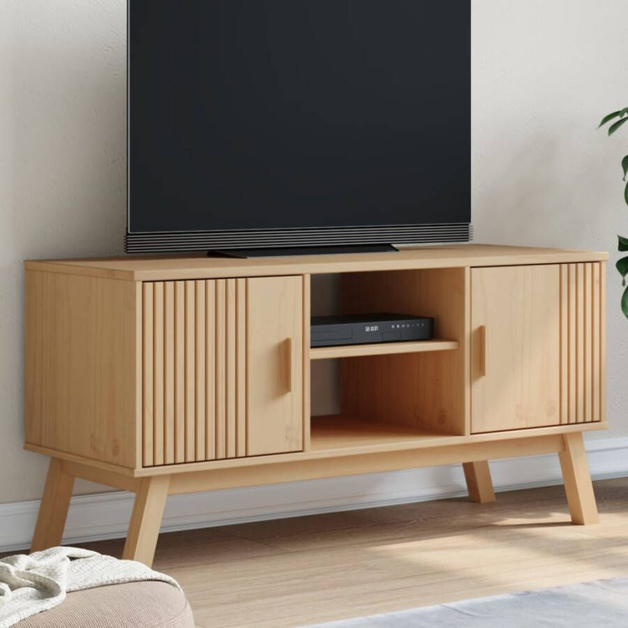 VidaXL -Tv-meubel-OLDEN-114x43x57-cm-massief-grenenhout-bruin - Foto 3