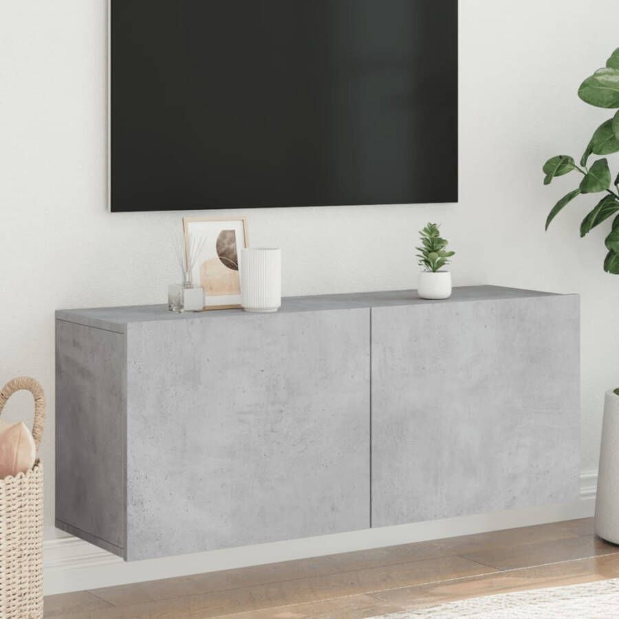 VidaXL -Tv-meubel-wandgemonteerd-100x30x41-cm-betongrijs - Foto 3