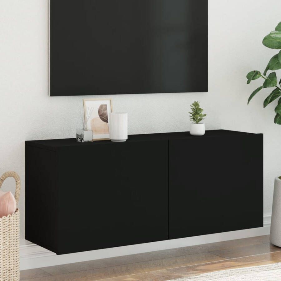 VidaXL -Tv-meubel-wandgemonteerd-100x30x41-cm-zwart - Foto 3