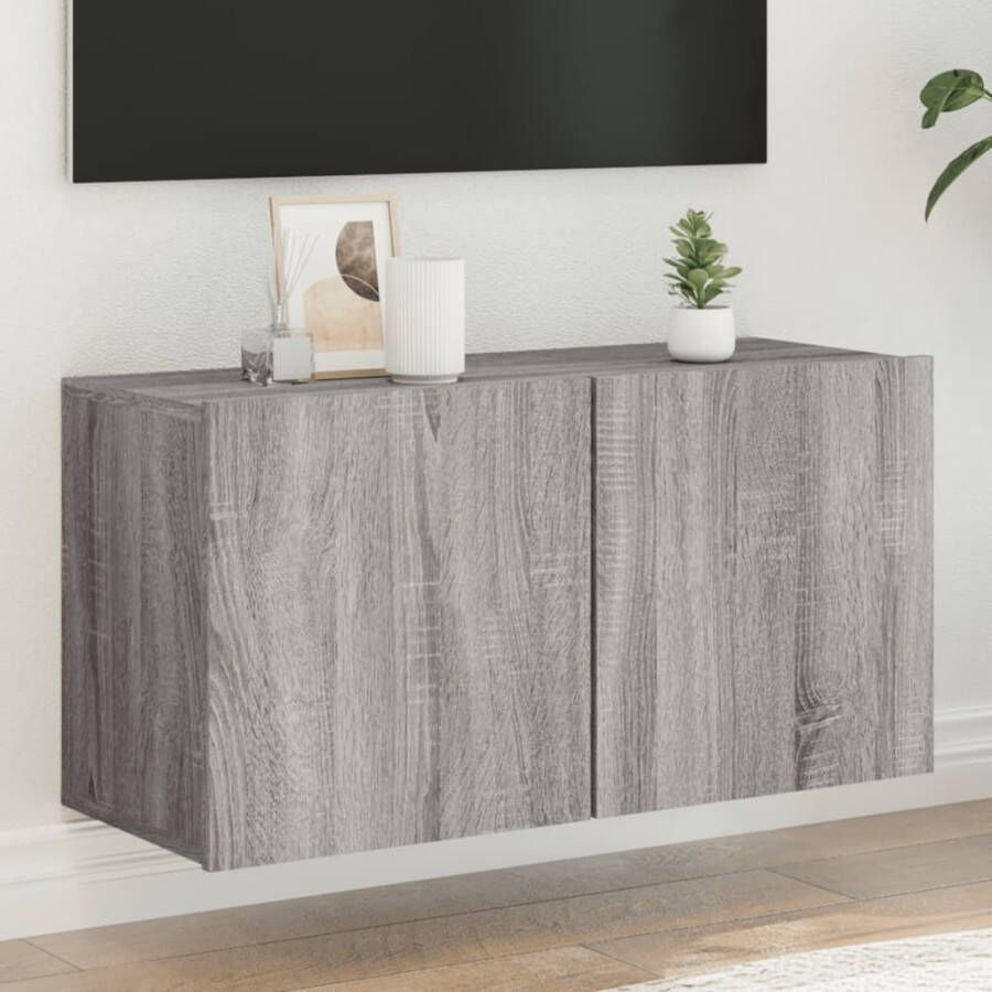 VidaXL -Tv-meubel-wandgemonteerd-80x30x41-cm-grijs-sonoma-eikenkleurig - Foto 3