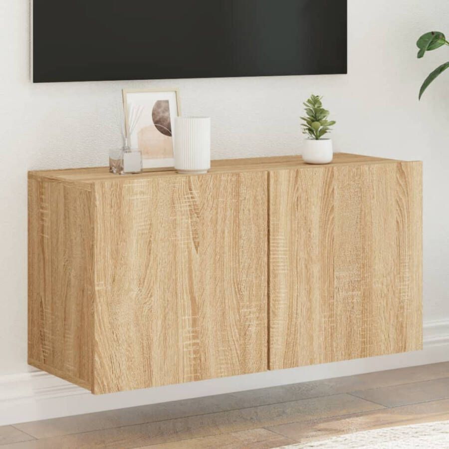 VidaXL -Tv-meubel-wandgemonteerd-80x30x41-cm-sonoma-eikenkleurig - Foto 3