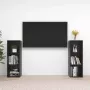 VidaXL Tv-meubelen 2 st 107x35x37 cm spaanplaat hoogglans zwart - Thumbnail 2
