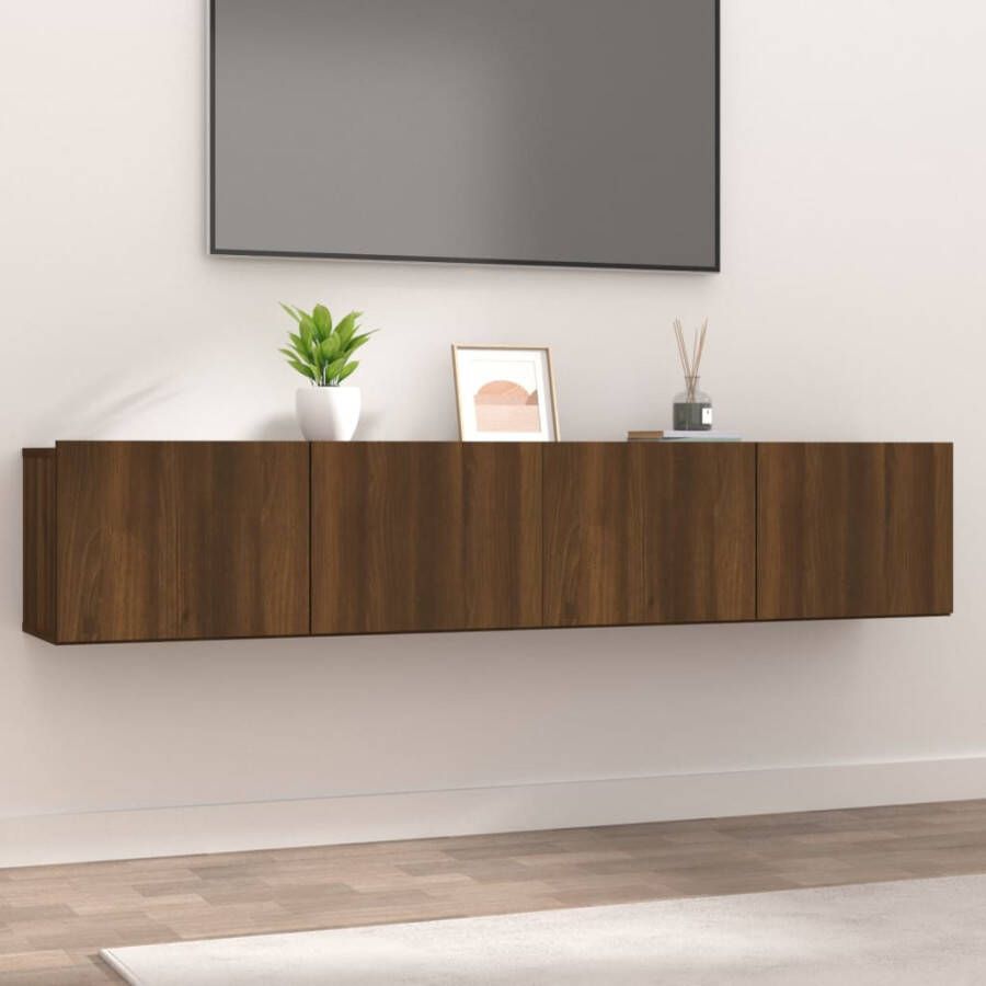 VidaXL -Tv-meubelen-2-st-80x30x30-cm-bewerkt-hout-bruineikenkleurig - Foto 3