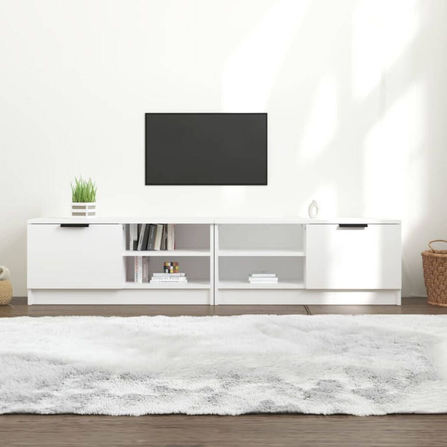 VidaXL -Tv-meubelen-2-st-80x35x36 5-cm-bewerkt-hout-wit