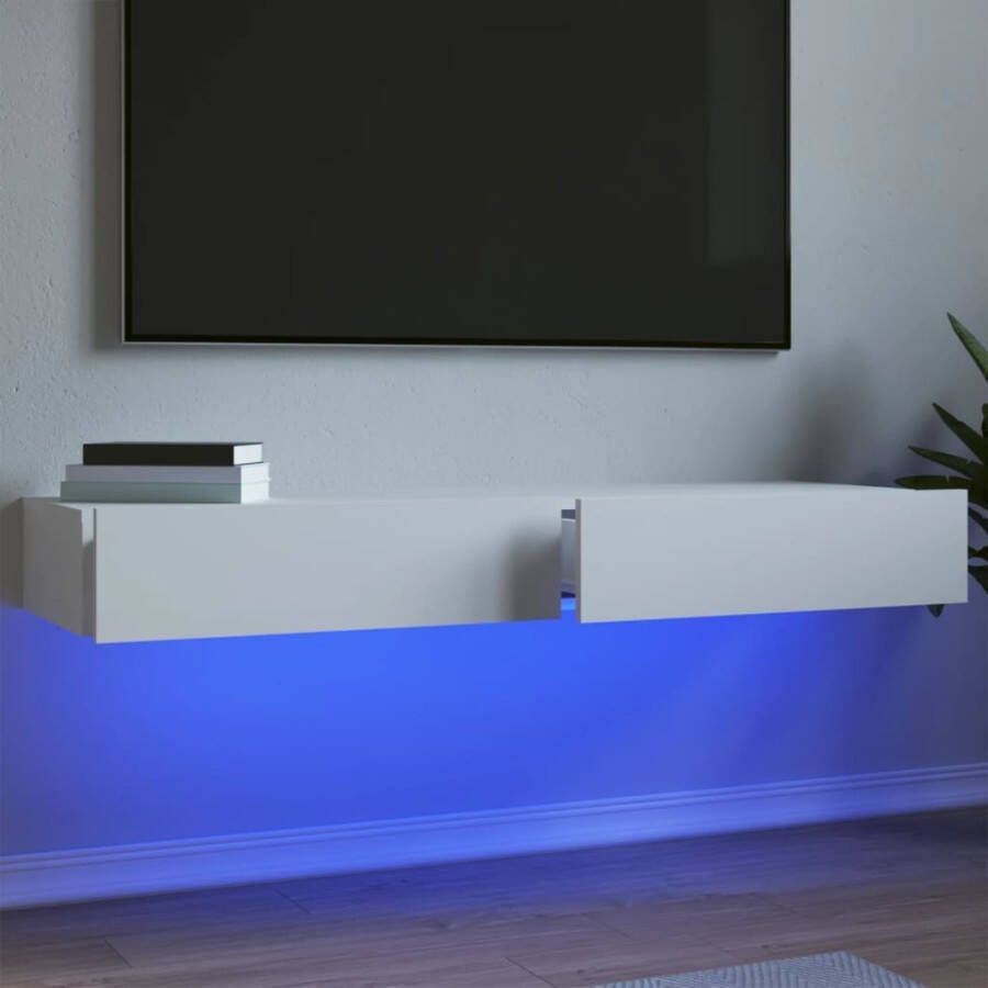 VidaXL -Tv-meubelen-2-st-met-LED-verlichting-60x35x15 5-cm-wit - Foto 3