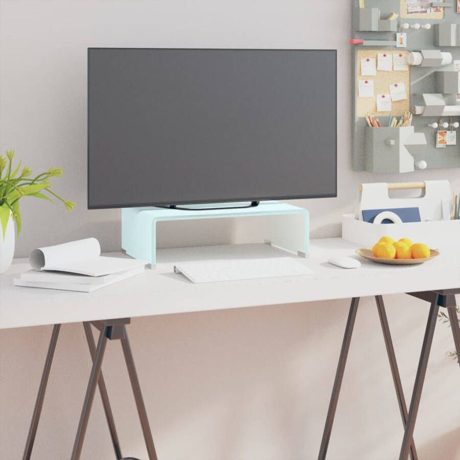 VidaXL -Tv-meubel monitorverhoger-40x25x11-cm-glas-groen-groen - Foto 2