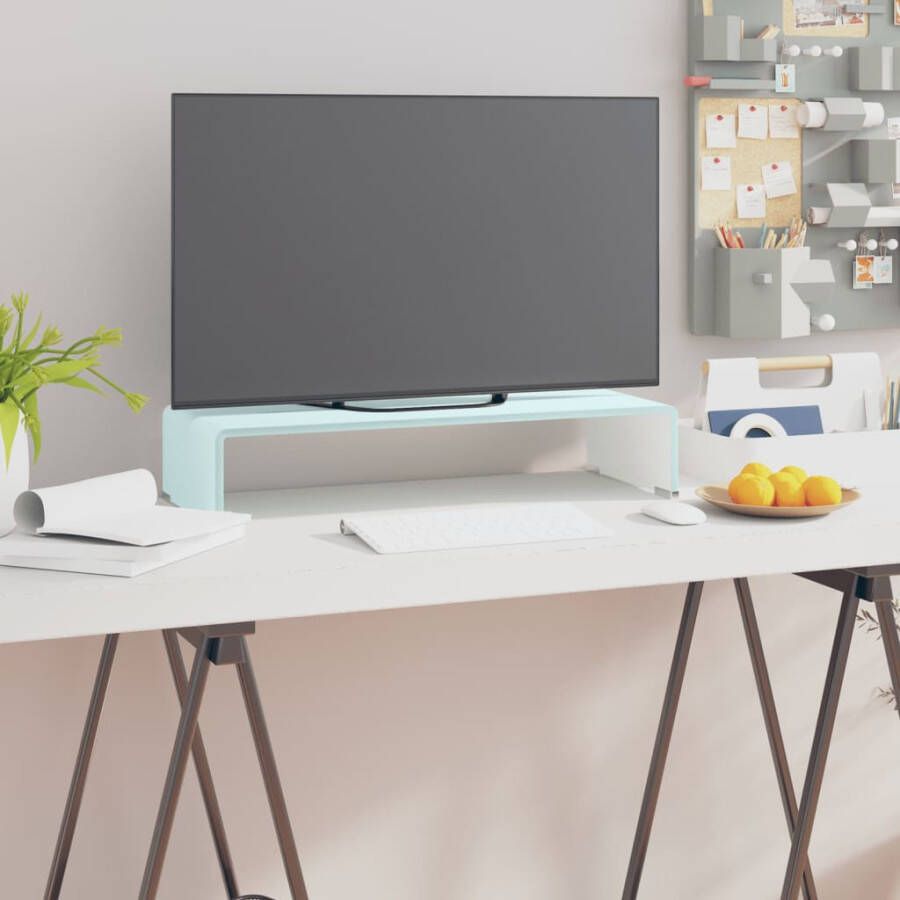VidaXL -TV-meubel monitorverhoger-60x25x11-cm-glas-groen-groen