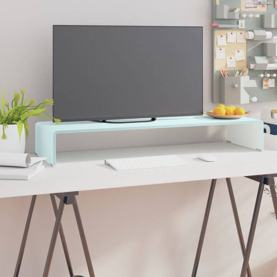 VidaXL -Tv-meubel monitorverhoger-90x30x13-cm-glas-groen