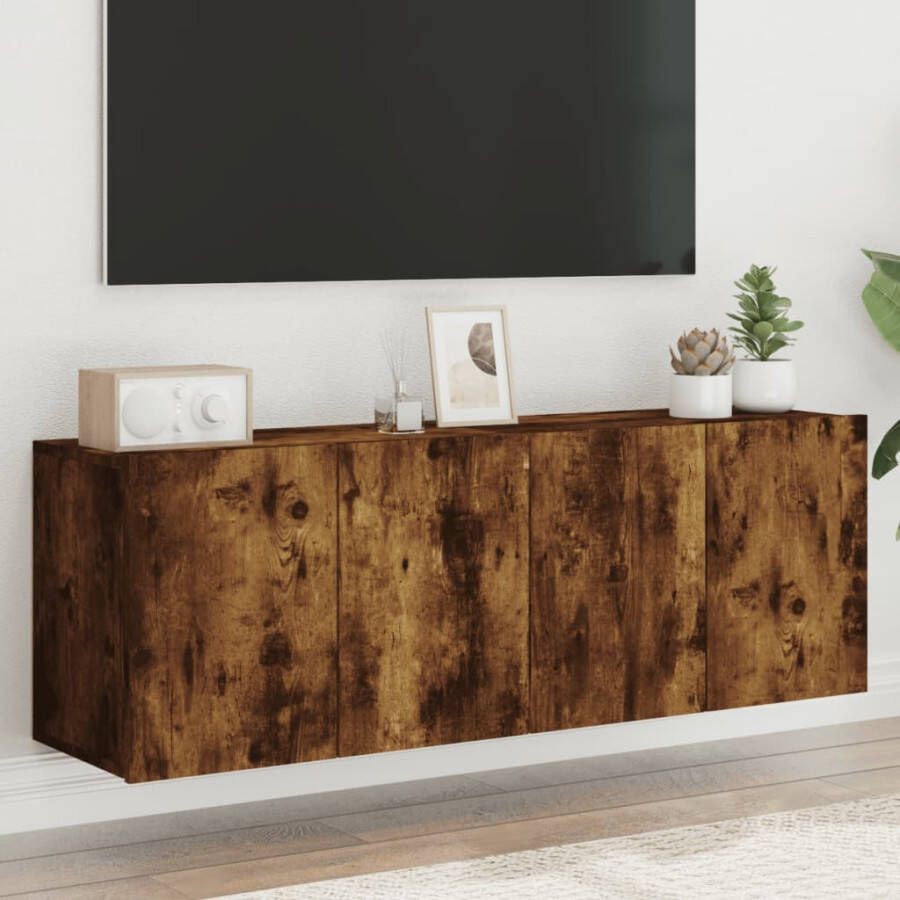 VidaXL -Tv-meubels-2-st-wandgemonteerd-60x30x41-cm-gerookt-eikenkleurig - Foto 3