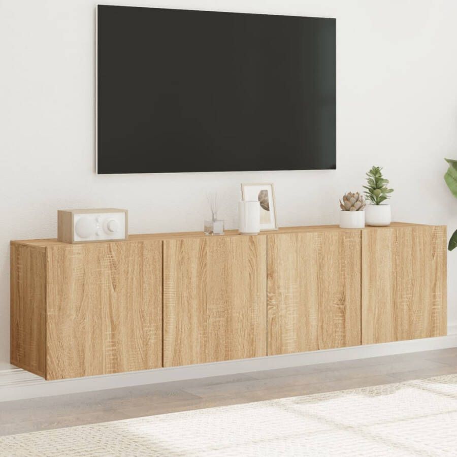 VidaXL -Tv-meubels-2-st-wandgemonteerd-80x30x41-cm-sonoma-eikenkleurig - Foto 3