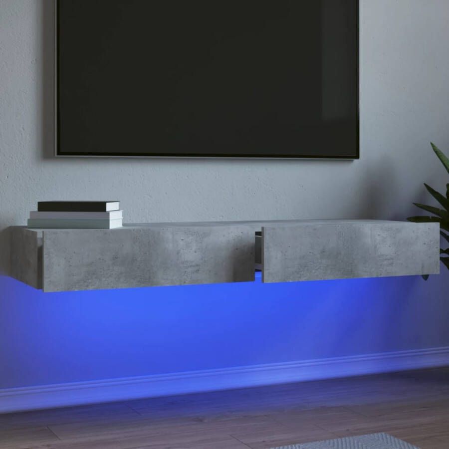 VidaXL -Tv-meubels-met-LED-verlichting-2-st-60x35x15 5-cm-betongrijs - Foto 3